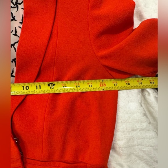 revolve Greylin Pleat Blazer in Tomato hook and eye front closure pockets - Picture 6 of 10